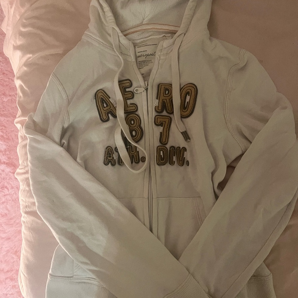 Aeropostale Cream Label Hoodie